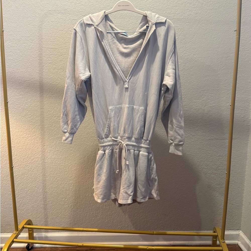 Free People Cream Hooded Romper Size: XS Never Worn Oversized